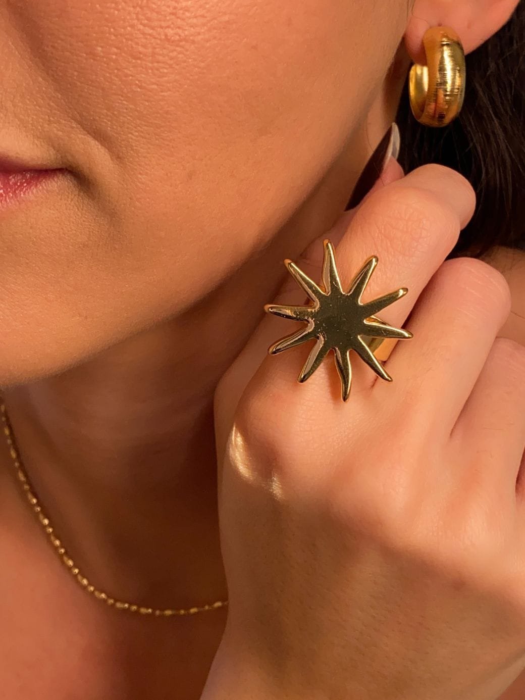 Anel Sunny Regulável Ouro 18k