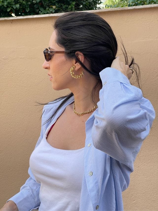 Argola Maxi Esferas Ouro 18k