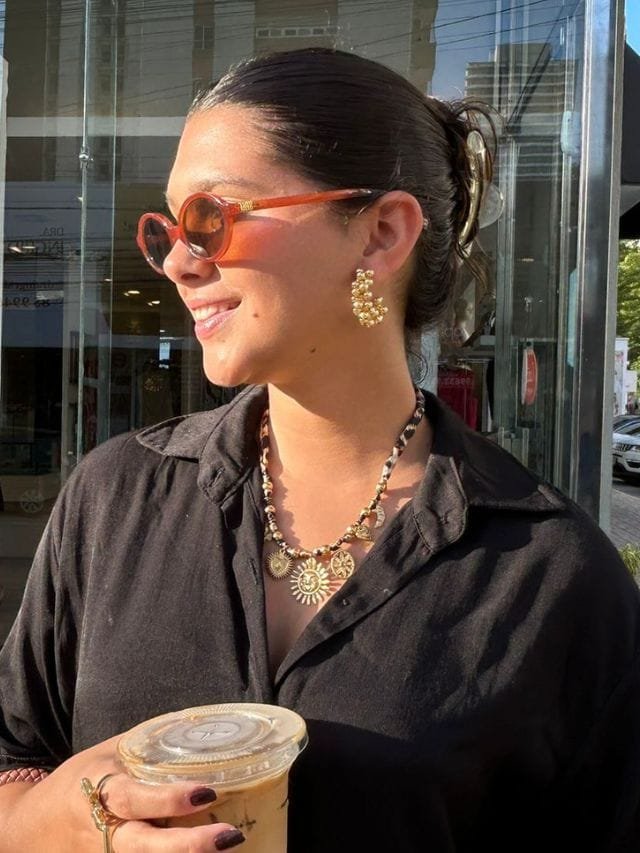 Argola Maxi Esferas Ouro 18k