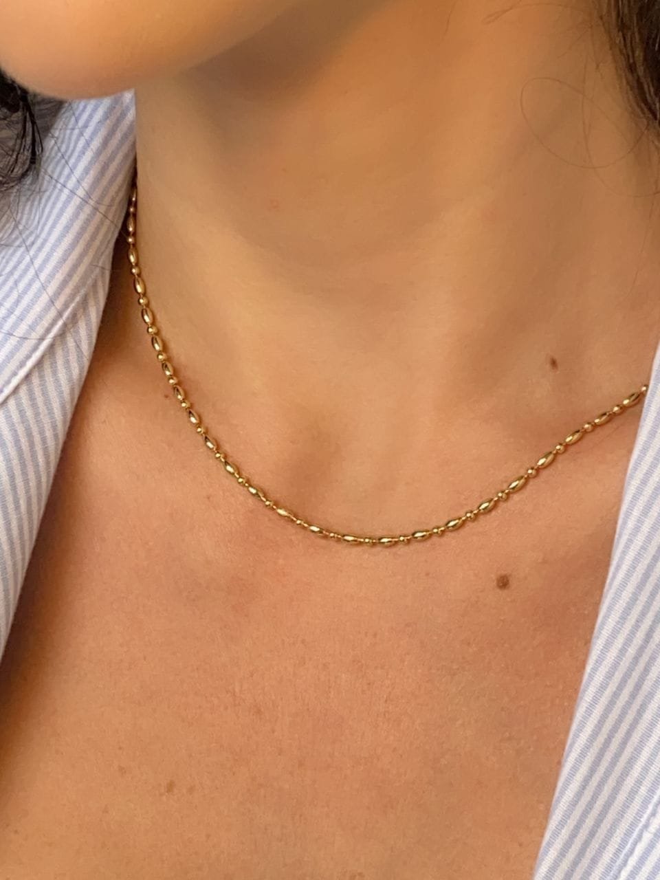 Colar Grão de Arroz Ouro 18k