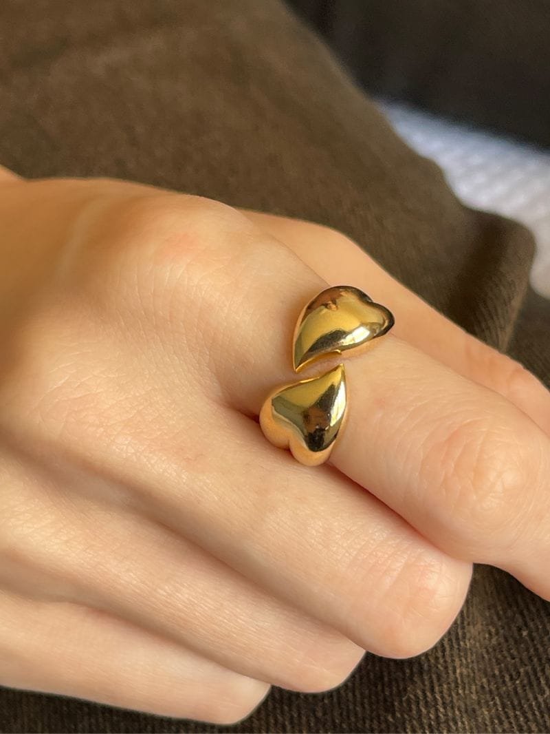 Anel Coração Regulável Ouro 18k