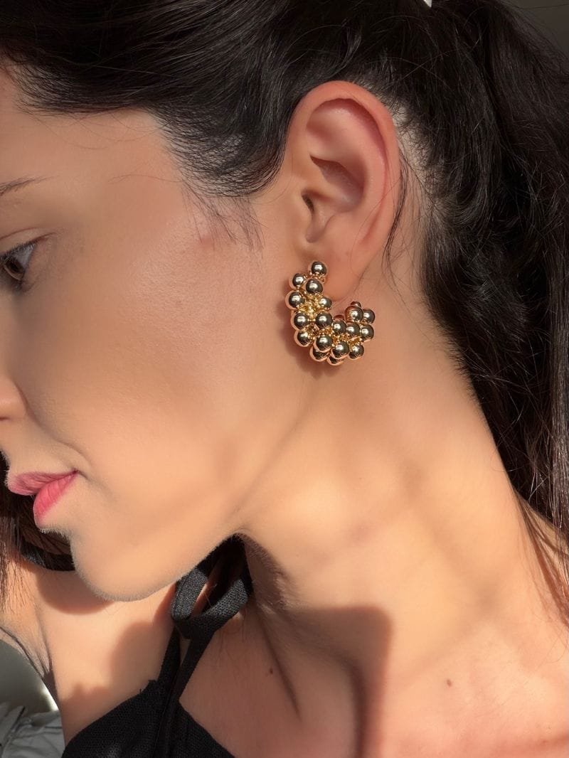 Argola Esferas Ouro 18k